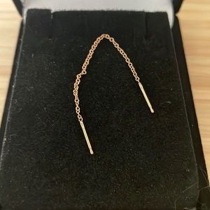 14K Rose Gold Earring Threader (Single Pair)